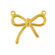 Stainless steel charms bow Gold