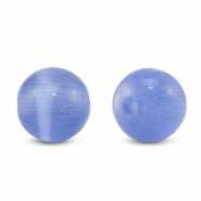 6 mm glass beads Cat's eye Lavender Blue