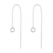 Stainless steel earrings round Silver