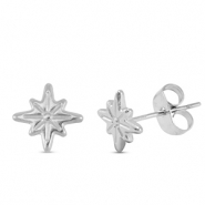 Stainless steel earrings / earpins star Silver