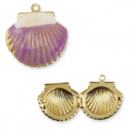 Brass TQ metal charms shell Gold-Purple