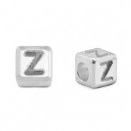 DQ Z European metal letter beads Antique Silver (nickel free)