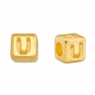 DQ U European metal letter beads Gold (nickel free)
