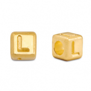 DQ L European metal letter beads Gold (nickel free)