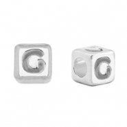 DQ G European metal letter beads Antique Silver (nickel free)