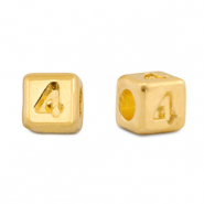 DQ 4 European metal letter beads Gold (nickel free)