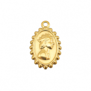 Stainless steel charms woman with crown Gold