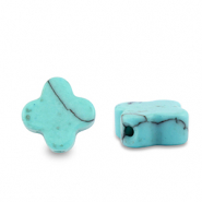 Natural stone beads Calcite clover Turquois