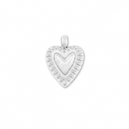Stainless steel charms heart Silver