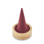 Jewellery display for rings Natural-Bordeaux