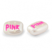 Acrylic beads "pink" Pearl-Pink-White