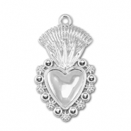 Metal charms heart Silver