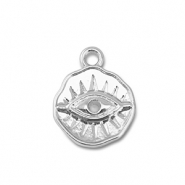 Metal charms heart Eye of Providence Silver