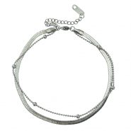 Stainless steel anklets duo layer Silver