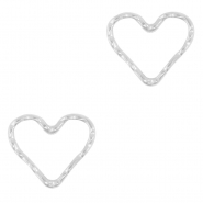 Stainless steel charms/connector heart Silver