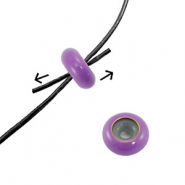 Smart stopper bead enamel 10x4mm Lavender Purple