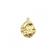 Stainless steel charms round Gold