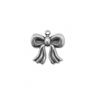 Stainless steel charms bow Silver