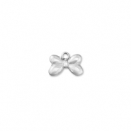 Stainless steel charms bow Silver