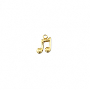 Stainless steel charms musical note Gold