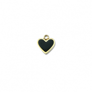 Stainless steel charms heart Gold-Black