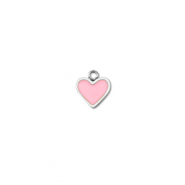 Stainless steel charms heart Silver-Pink