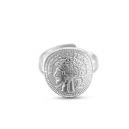 Stainless steel rings coin Silver