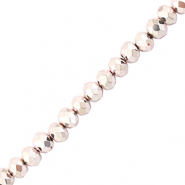 Top faceted beads 4x3mm disc Metallic Light Pink