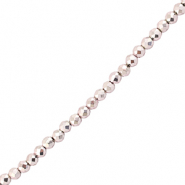 Top faceted beads 2mm round Metallic Light Pink