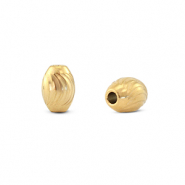 Stainless steel beads oval Gold