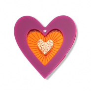 Statement charms heart Purple-Orange-Gold