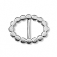 DQ European metal sliders oval Antique Silver (Nickelfree)