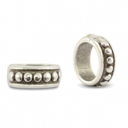 DQ metal slider ring with balls Antique Silver (Nickelfree)