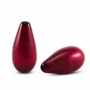 Polaris Elements drop shaped beads Polmo Wine Red