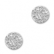 Stainless steel charms round Silver