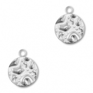 Stainless steel charms round Silver
