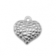 Stainless steel charms heart Silver