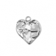 Stainless steel charms heart Silver