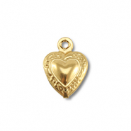 Stainless steel charms heart Gold