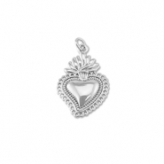 Brass TQ metal charms heart Silver