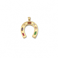 Brass TQ metal charms horseshoe Gold