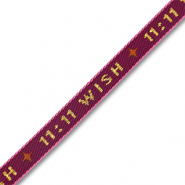 Ribbon text "11:11 Wish" Purple-Gold