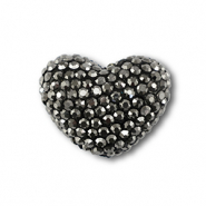 Bohemian beads heart Anthracite