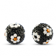 Bohemian beads round Black-White