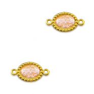 Stainless steel connectors zirconia oval Gold-Light Orange