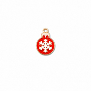 Metal charms christmas bauble Gold-Red-White