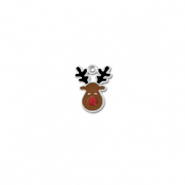 Metal charms reindeer Silver-Brown-Red-Black
