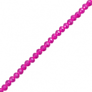 Top faceted beads 6x4mm disc Fuchsia Pink