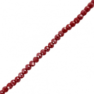 Top faceted beads 4x3mm disc Dark Red