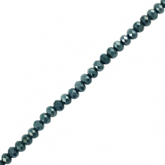 Top faceted beads 3x2mm disc Dark Green